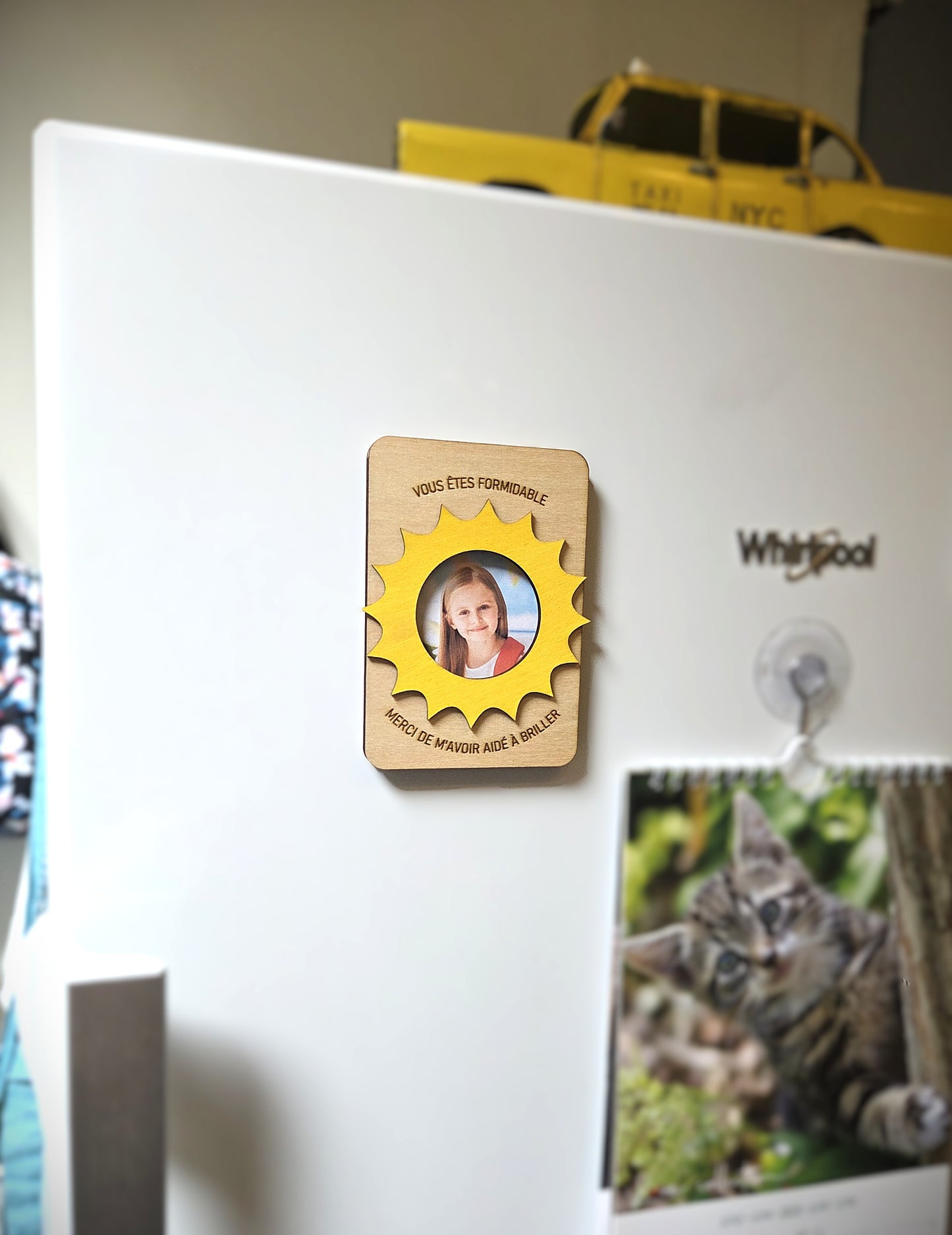 Magnet photo pour frigo "Merci de m'avoir aidé à briller"