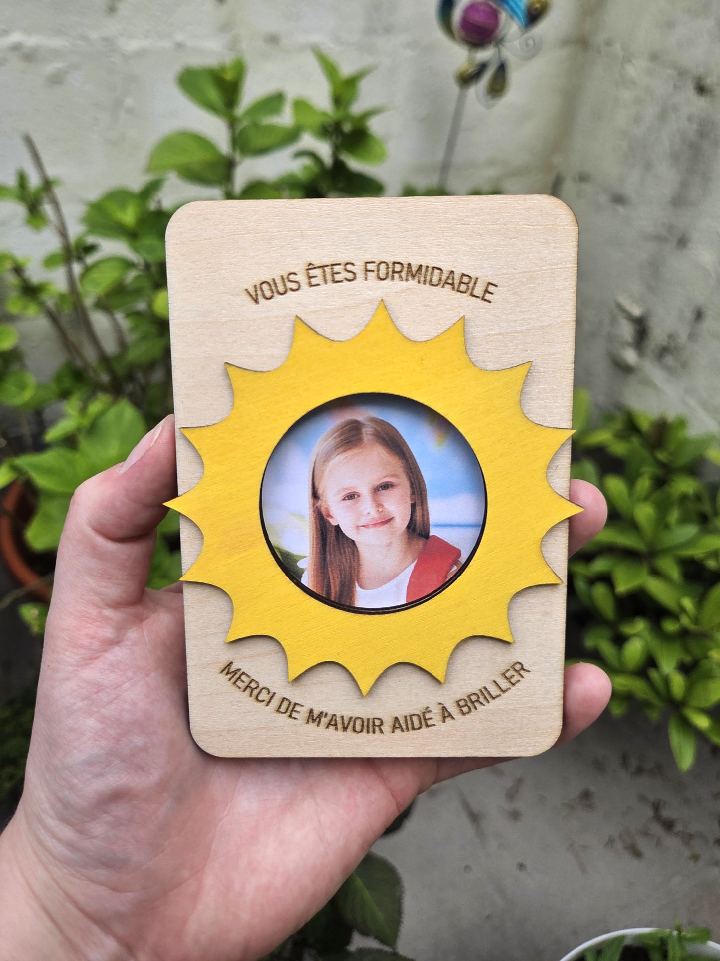 Magnet photo pour frigo "Merci de m'avoir aidé à briller"