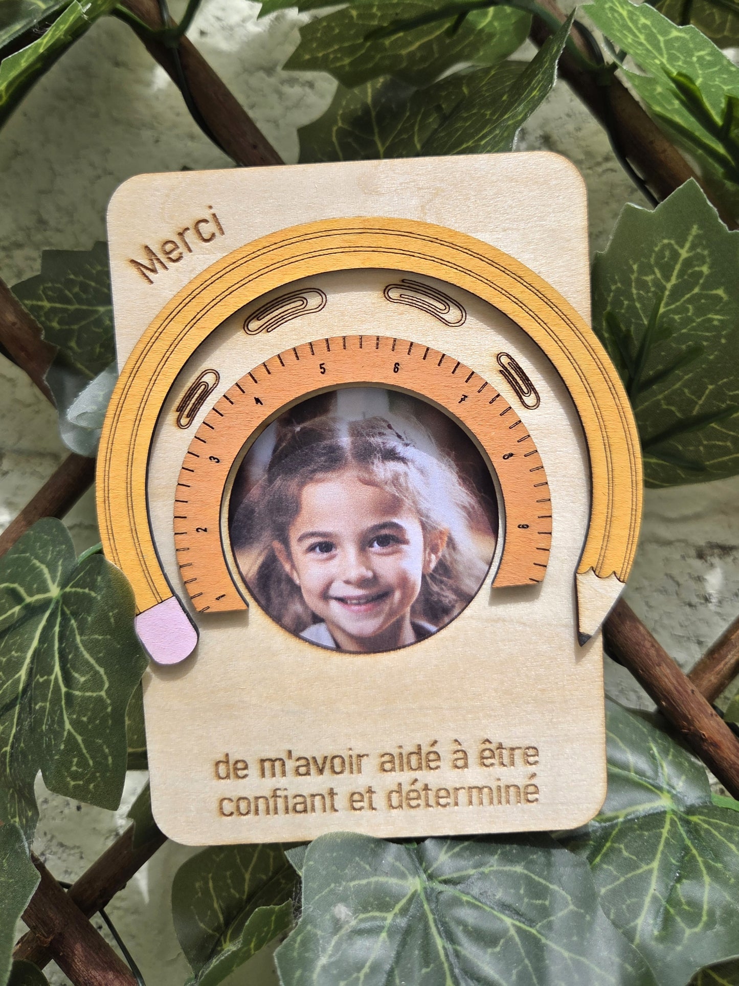 Magnet photo pour frigo "Merci de m'avoir aidé à être confiant et déterminé"