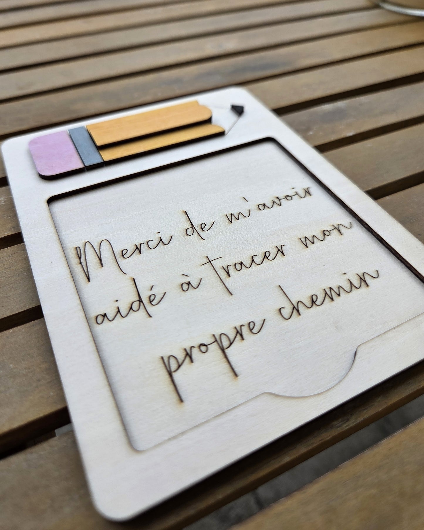 Porte notes adhésives "Merci de m'avoir aidé à tracer mon propre chemin"