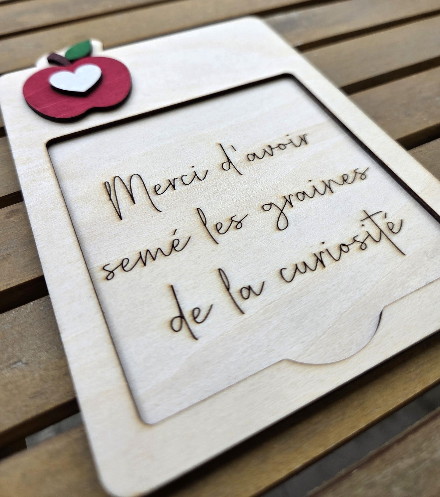 Porte notes adhésives "Merci d'avoir semé les graines de la curiosité"